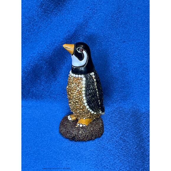 Small Pottery and Uruguay Seed Penguin Figurine - Picture 3 of 7